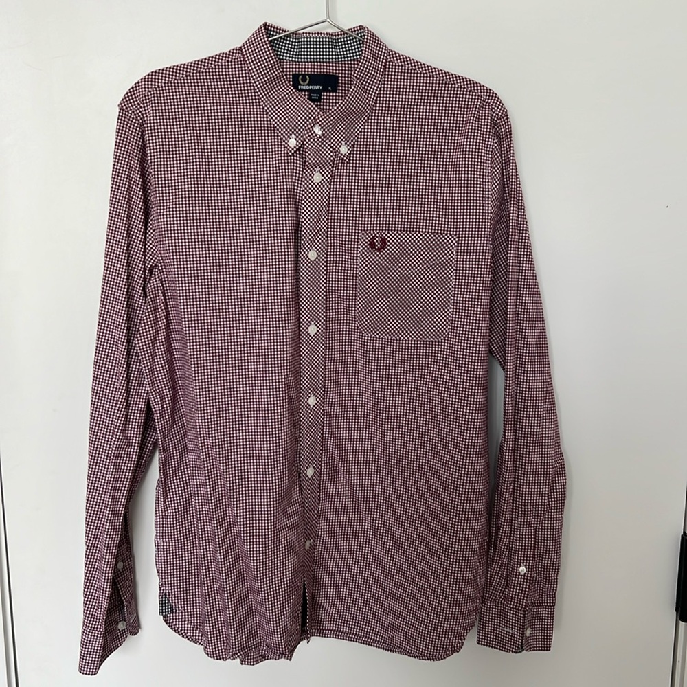 Fred Perry red/white gingham shirt
